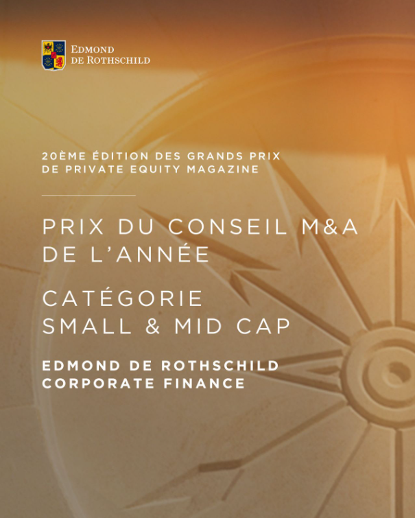 Edmond de Rothschild Corporate Finance reçoit le Prix du conseil M&A 2024 dans la catégorie Small & Mid Cap