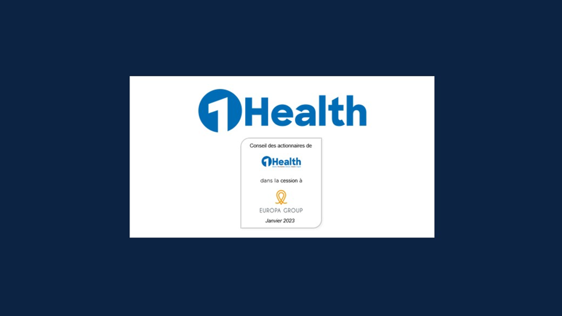 Edmond de rothschild corporate finance conseille l’actionnaire du groupe 1health