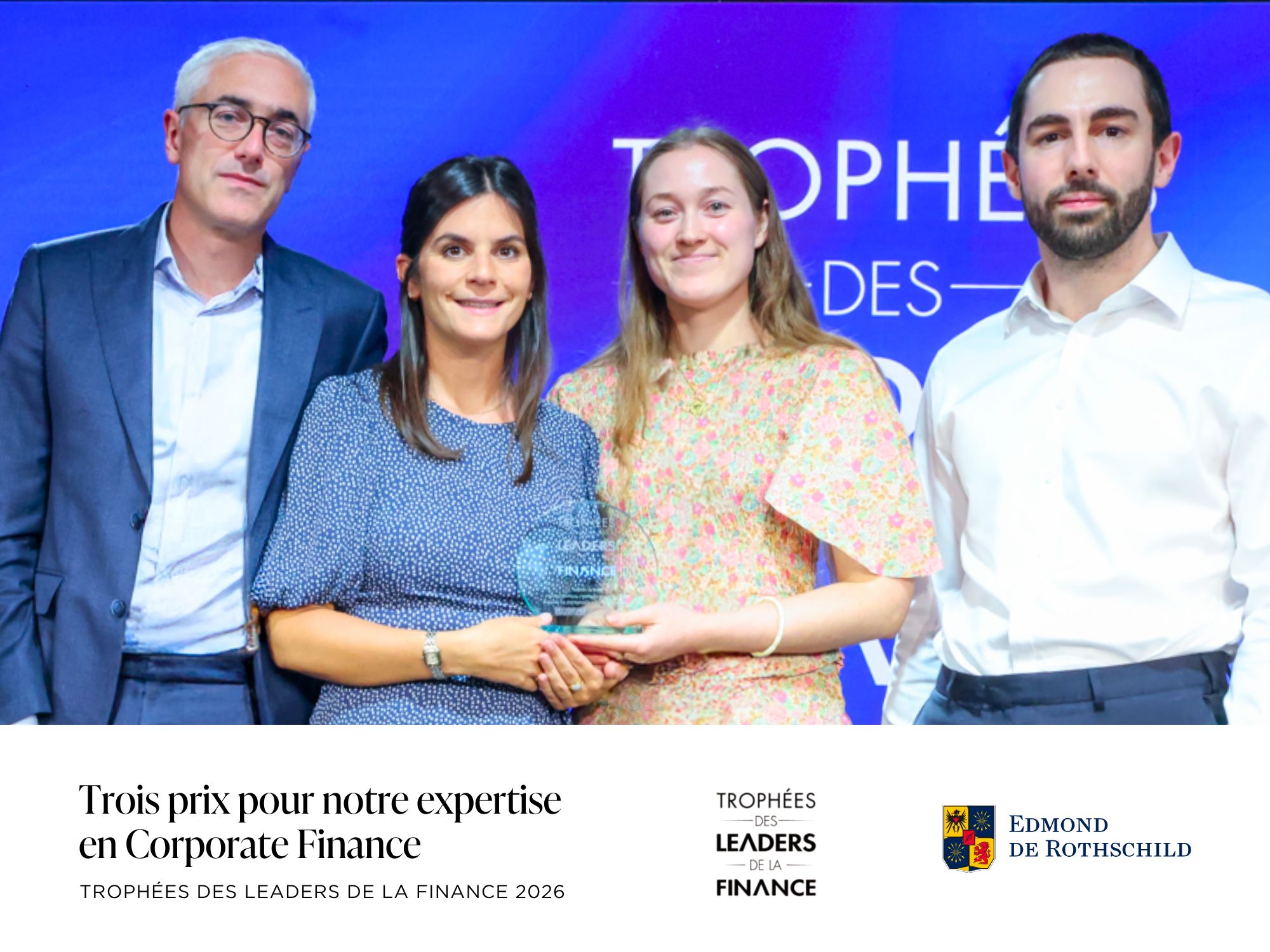 Trois prix aux Trophées des leaders de la Finance 2026 pour notre expertise en Corporate Finance