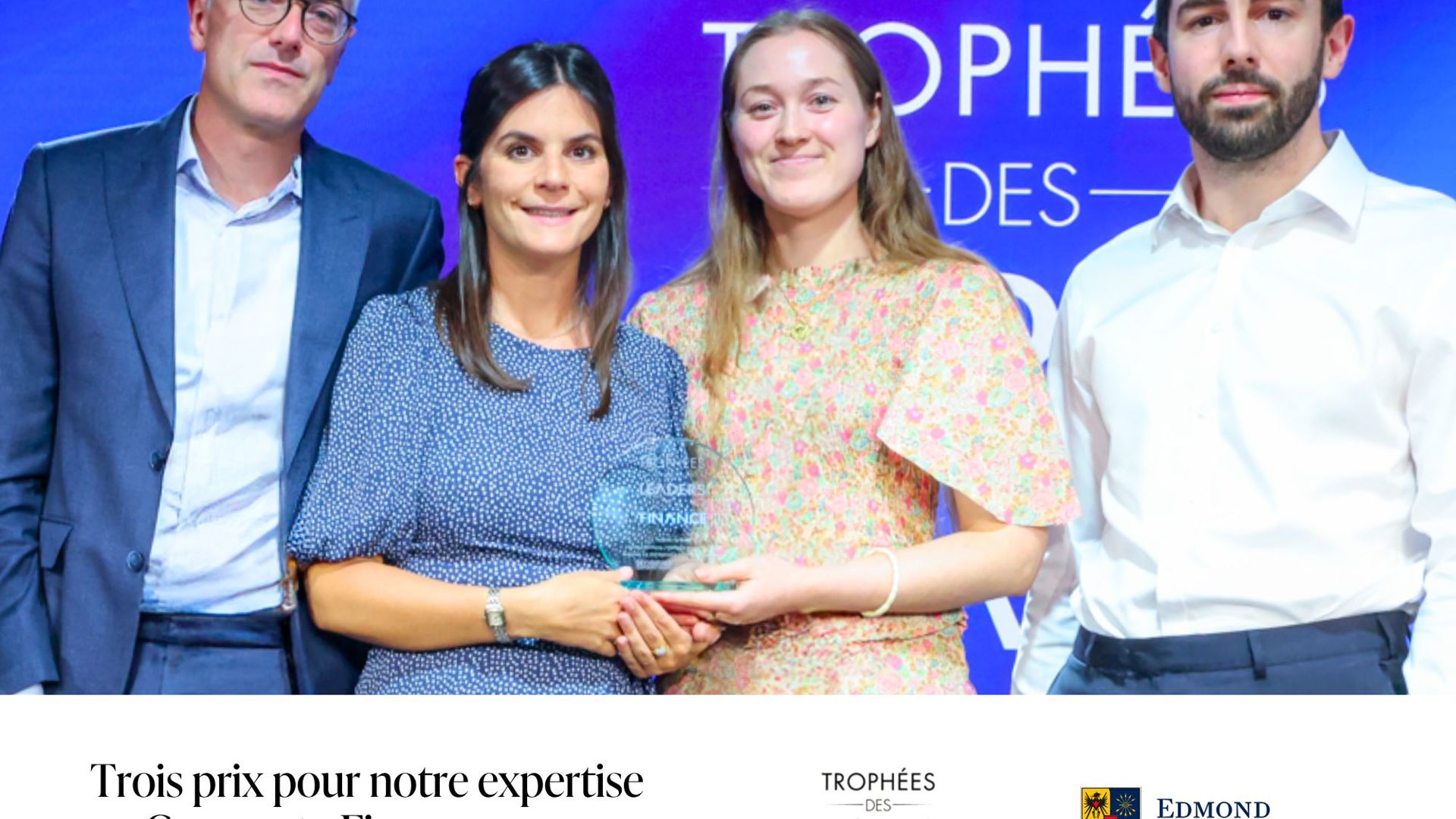 Trois prix aux Trophées des leaders de la Finance 2026 pour notre expertise en Corporate Finance