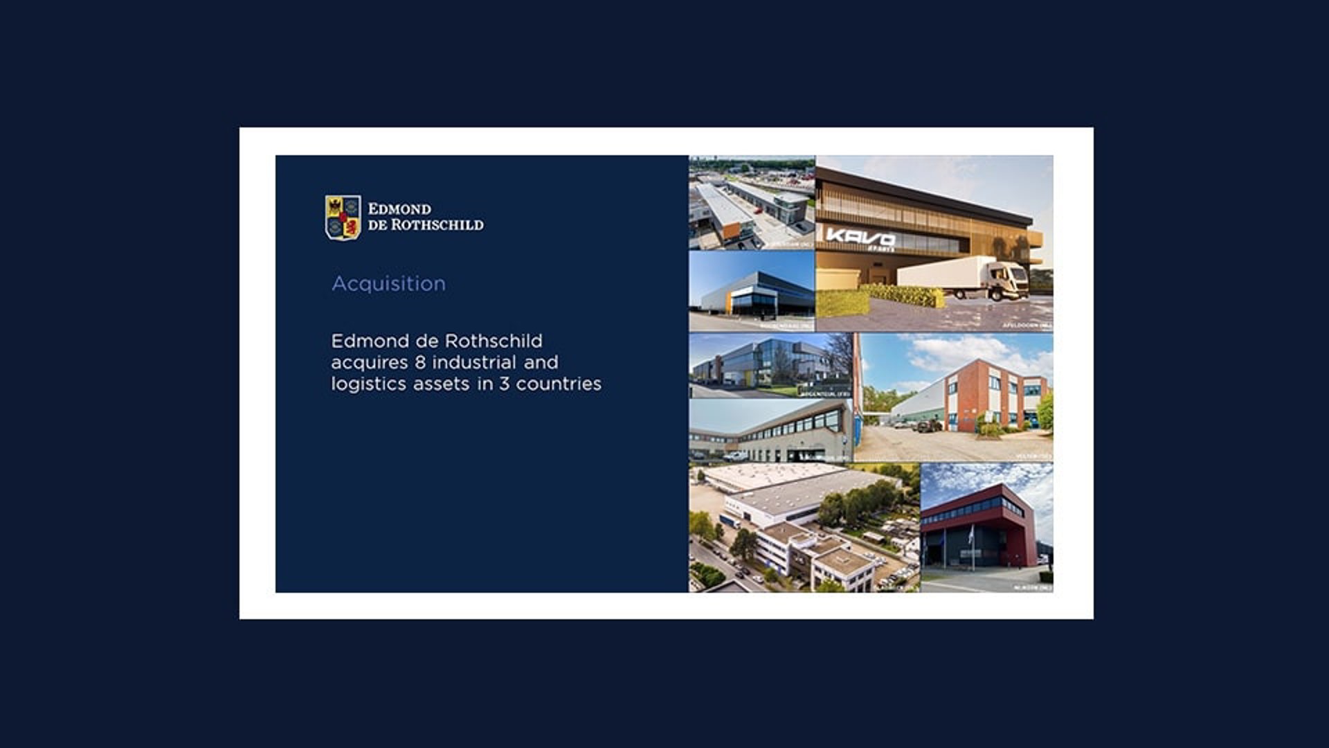 Edmond De Rothschild Reim Acquires 8 Industrial And Logistics Assets In 3 Countries
